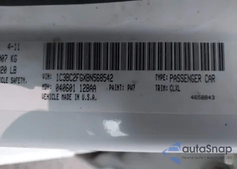 2011 Chrysler 200 Limited from USA, damaged, VIN 1C3BC2FGXBN568542